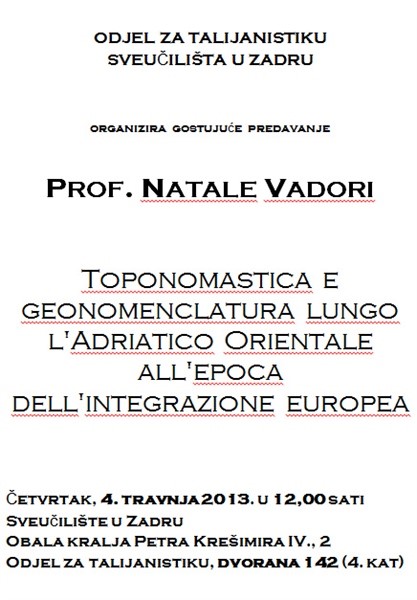 Gostujuće predavanje prof. Vadorija